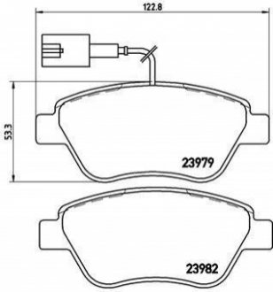 Тормозные колодки дисковые, к-кт. BREMBO P23 108