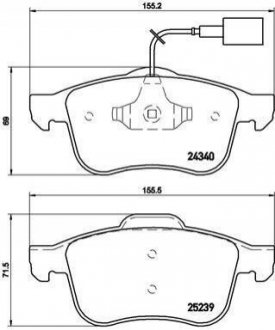 Тормозные колодки дисковые, к-кт. BREMBO P23 132