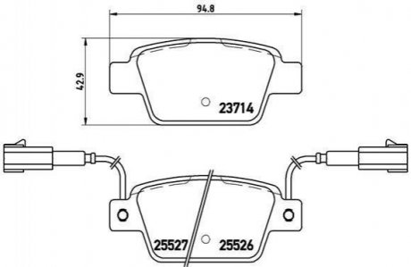 Тормозные колодки дисковые, к-кт. BREMBO P23 135 (фото 1)