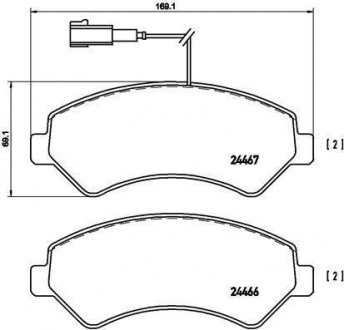 Комплект гальмівних колодок з 4 шт. дисків BREMBO P23 136 (фото 1)