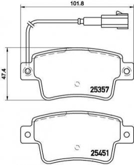 Тормозные колодки дисковые, к-кт. BREMBO P23 142