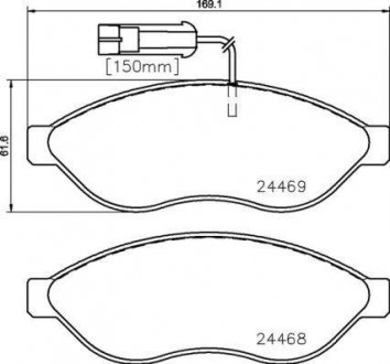 Комплект гальмівних колодок з 4 шт. дисків BREMBO P23 144 (фото 1)