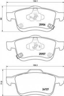 Тормозные колодки дисковые, к-кт. BREMBO P23 155 (фото 1)