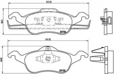 Тормозные колодки дисковые, к-кт. BREMBO P24 046 (фото 1)