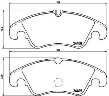 Тормозные колодки дисковые, к-кт. BREMBO P24 074 (фото 1)