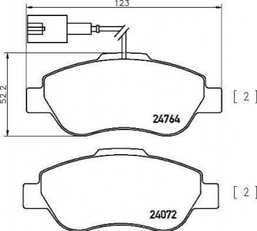 Тормозные колодки дисковые, к-кт. BREMBO P24 150 (фото 1)