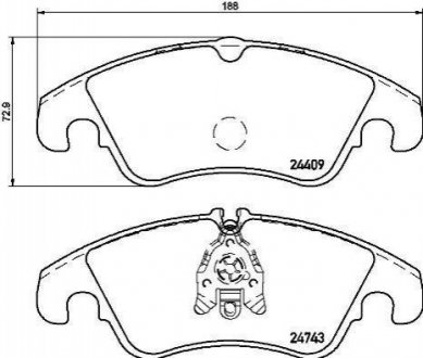 Тормозные колодки дисковые, к-кт. BREMBO P24 161