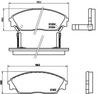 Тормозные колодки дисковые, к-кт. BREMBO P28 016 (фото 1)