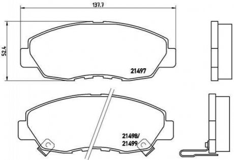 Тормозные колодки дисковые, к-кт. BREMBO P28 042