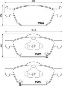 Тормозные колодки дисковые, к-кт. BREMBO P28 076 (фото 1)