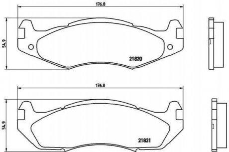 Тормозные колодки дисковые, к-кт. BREMBO P37 001
