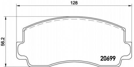 Тормозные колодки дисковые, к-кт. BREMBO P54 002