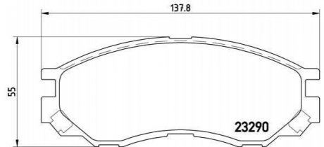 Тормозные колодки дисковые, к-кт. BREMBO P54 020