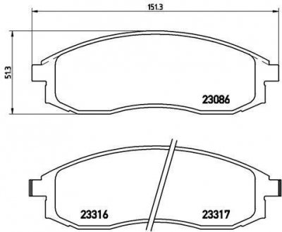 Тормозные колодки дисковые, к-кт. BREMBO P54 032