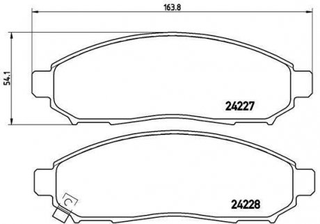 Тормозные колодки дисковые, к-кт. BREMBO P56 059