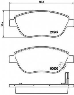 Тормозные колодки дисковые, к-кт. BREMBO P59 052 (фото 1)