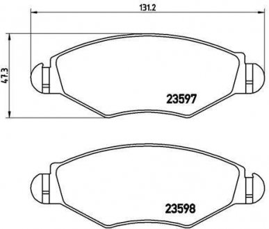 Тормозные колодки дисковые, к-кт. BREMBO P61 063