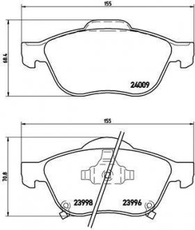 Тормозные колодки дисковые BREMBO P83043 (фото 1)