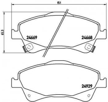 Гальмівні колодки дискові BM = P83081 BREMBO P83109