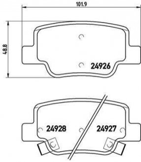 Тормозные колодки дисковые, к-кт. BREMBO P83 114 (фото 1)