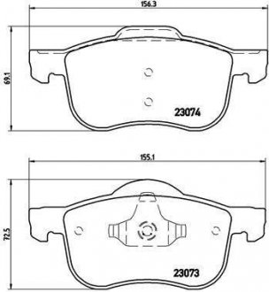 Комплект гальмівних колодок з 4 шт. дисків BREMBO P86 016