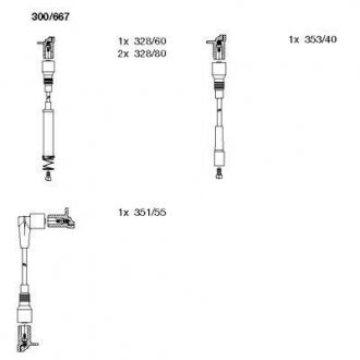 Провода зажигания Opel Kadett 2.0i 86-93 (к-кт) BREMI 300/667 (фото 1)