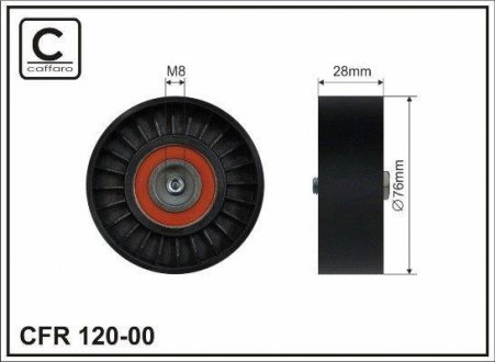 76x17x28 Натяжний ролик Audi A4/A6 1.6/1.8T/2.0 CAFFARO 120-00