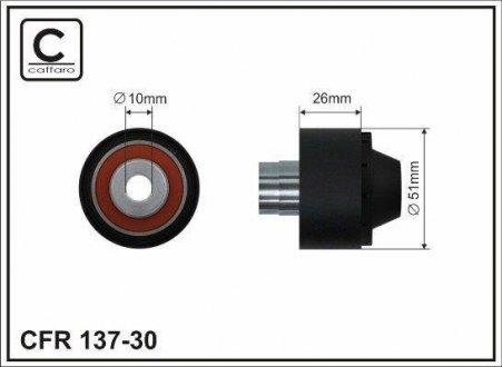 (52x10x26) Ролик PSA/Ford 1.4 HDi/TDCi 1.6HDi 01- CAFFARO 137-30