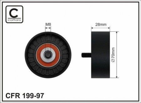 70x8x28 Натяжний ролик генератора Bmw 750 i 94-01 CAFFARO 199-97