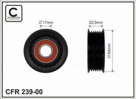 64x17x22,5 Ролик натяжний Chery Elara CAFFARO 239-00