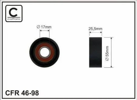 (54x17x26) Ролик паска поліклинового MB Sprinter 2.2CDi 09- CAFFARO 46-98