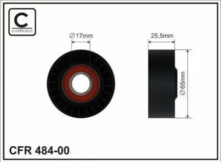 (65x17x25,5) Ролик натягувача V-клин. паска DB OM651- W204/S204/212 08- CAFFARO 484-00