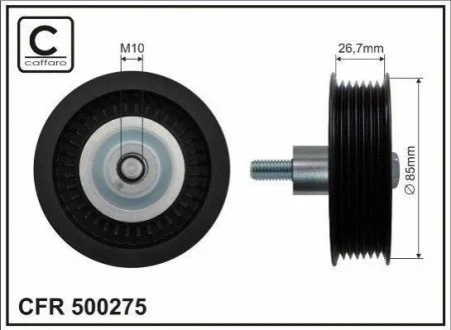 (80x10x26.7) Ролик обвідний паска поліклинового Ford Transit 2.2TDCi 14- CAFFARO 500275