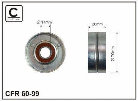 70x17x26 Ролік до натяжного мех. 55488 VAG CAFFARO 60-99