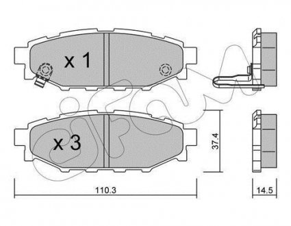 Колодка торм. SUBARU LEGACY IV задн. CIFAM 822-764-0