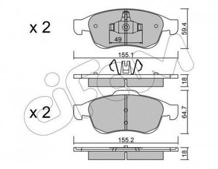 Комплект тормозных колодок, дисковый тормоз CIFAM 822-817-0 (фото 1)