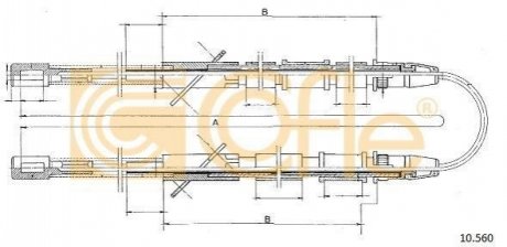 Трос стояночного тормоза COFLE 10.560