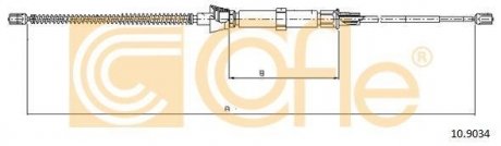 Трос стояночного тормоза COFLE 10.9034