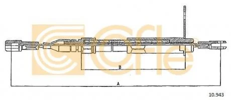 Трос ручного гальма зад.Л+П Mercedes 200-300 85>DB COFLE 10.943