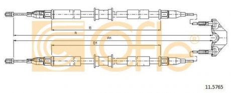 Трос ручного гальма зад. Opel Combo 1.4-1.7 CDTI 1 COFLE 11.5765