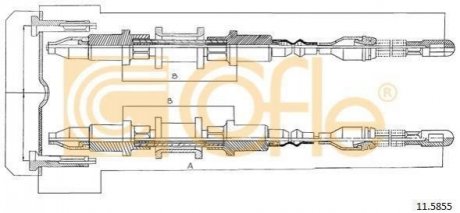 Трос стояночного тормоза COFLE 11.5855