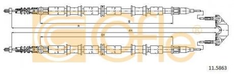 Трос стояночного тормоза COFLE 11.5863