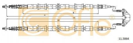 Трос стояночного тормоза COFLE 11.5864