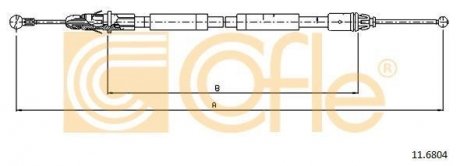 Трос стояночного тормоза COFLE 11.6804