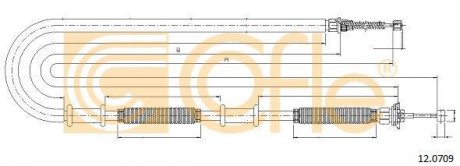Трос стояночного тормоза COFLE 12.0709
