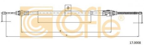 Трос стояночного тормоза COFLE 17.0008