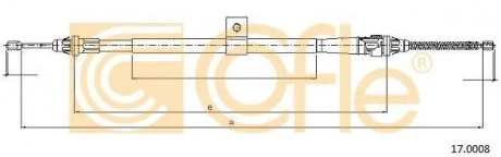 Трос стояночного тормоза COFLE 17.0008