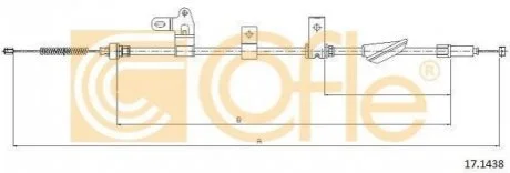 Трос стояночного тормоза COFLE 17.1438