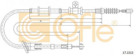 Трос стояночного тормоза COFLE 17.2212