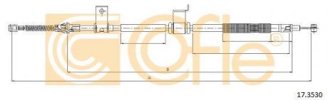 Трос стояночного тормоза COFLE 17.3530